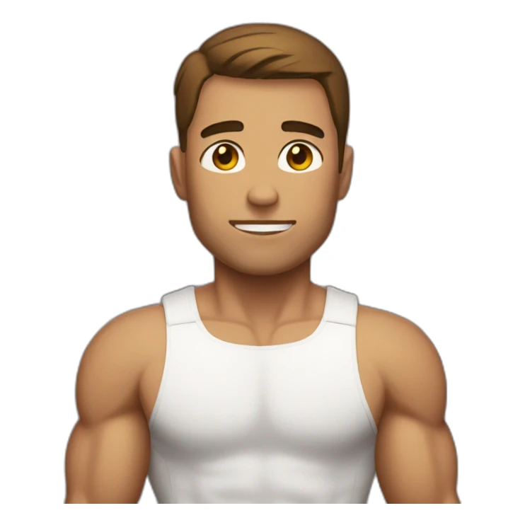 man with muscles,short hair,tired eyes,brown hair,bodysuit sticker
