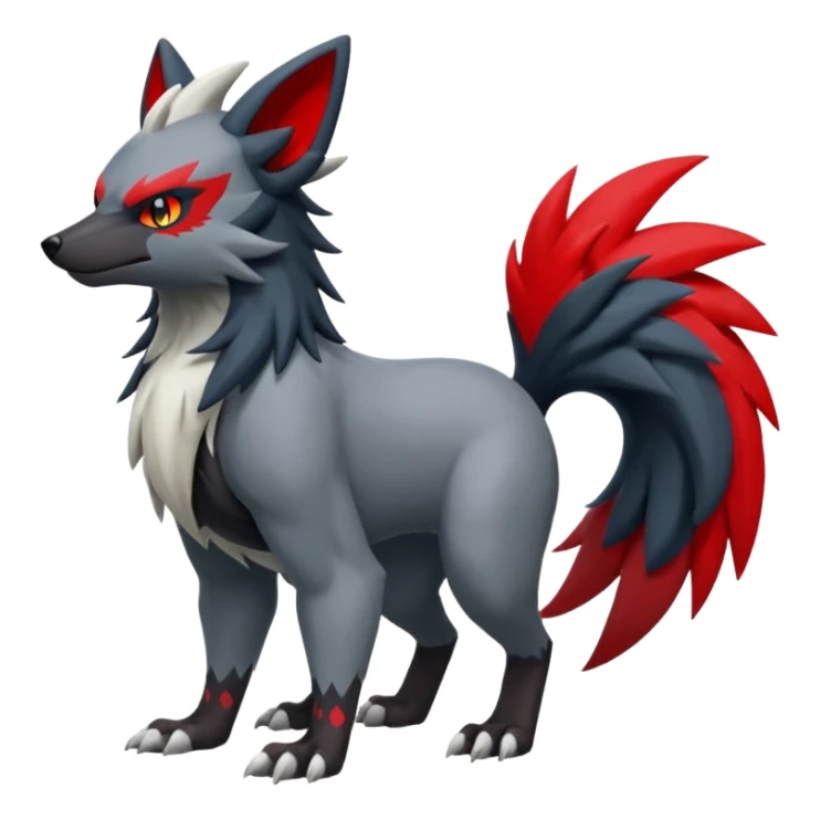 Mightyena-Zorua-Silvally-Fakémon-hybrid-creature (full body)  sticker