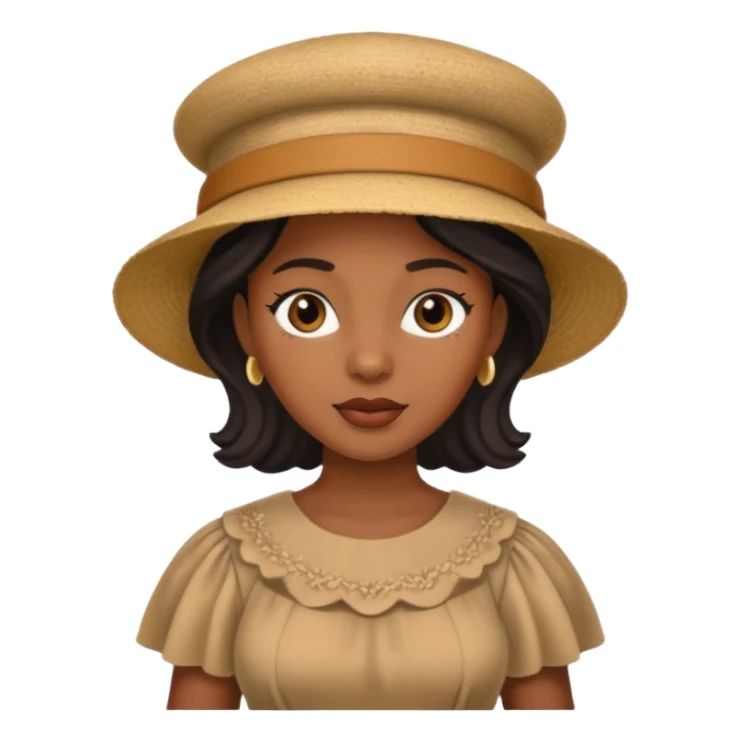 black woman with hat dress sticker