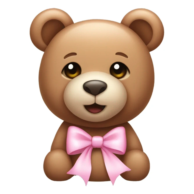 Teddy bear with light pink bows on its ears  sticker