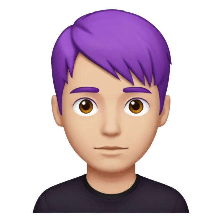man with purple hair and black shirt sticker