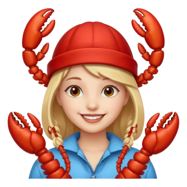 Generate an emoji for “lobster girl” make it cute sticker