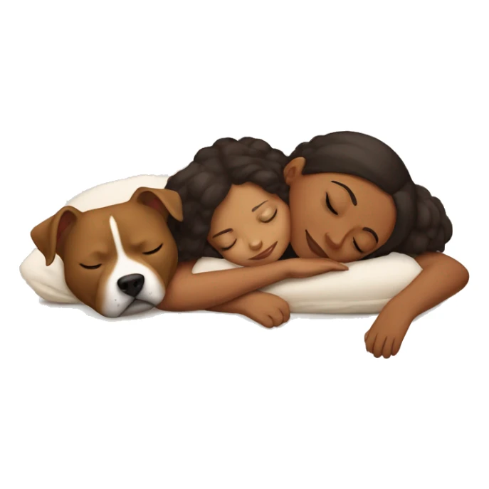 Brown girl sleeping with a pitbull  sticker