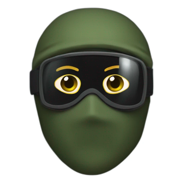 mercenary soldier with balaclava and night vision goggles sticker