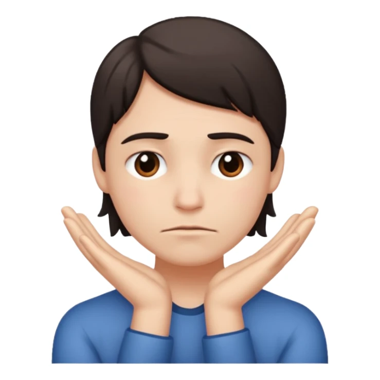 😬, half frown with a side eye and hands clasped together sticker