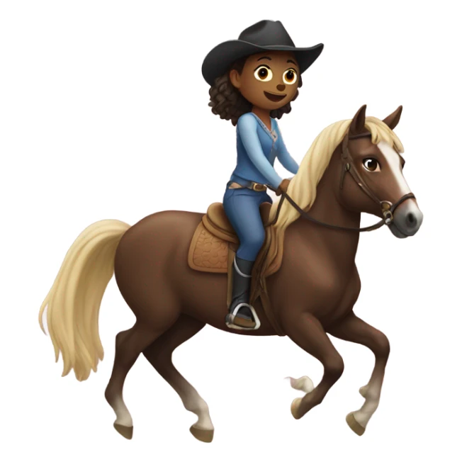 Girl riding a horse sticker