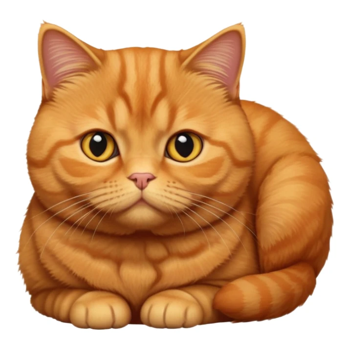 British shorthair ginger cat, solid color with no markings sticker