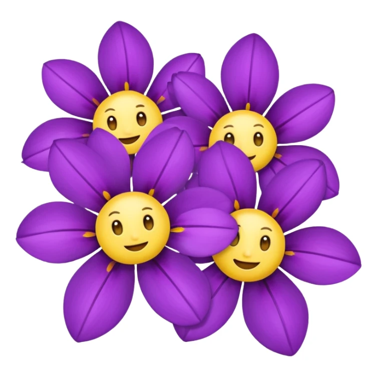 Flowers and emojis with purple and lemon yellow combo  sticker