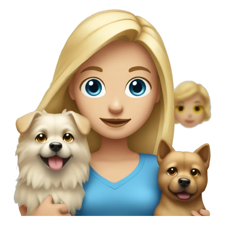 Blonde girl blue eyes holding spitz  sticker