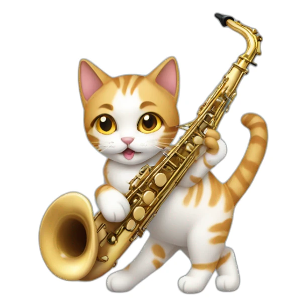 Saxophone playing American short-hair cat sticker