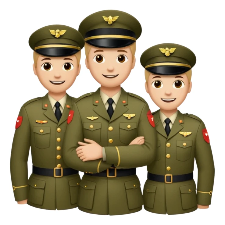 Soldados dando un abrazo de fraternidad sticker