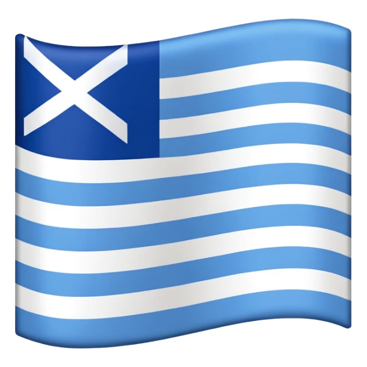 emoji Flag with 3 simple  horizontal lines: white, blue, white, equal one to another sticker