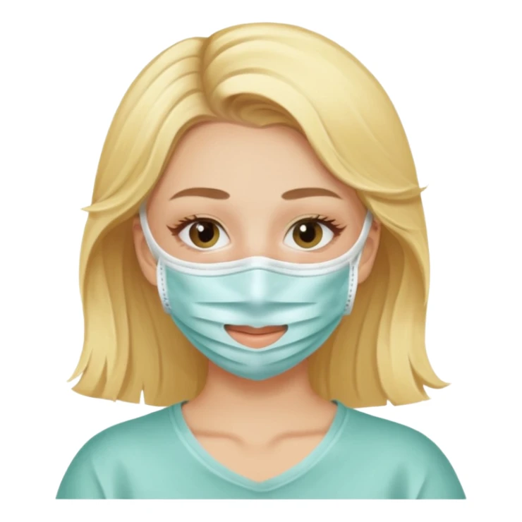 Una chica rubia haciendo skincere sticker