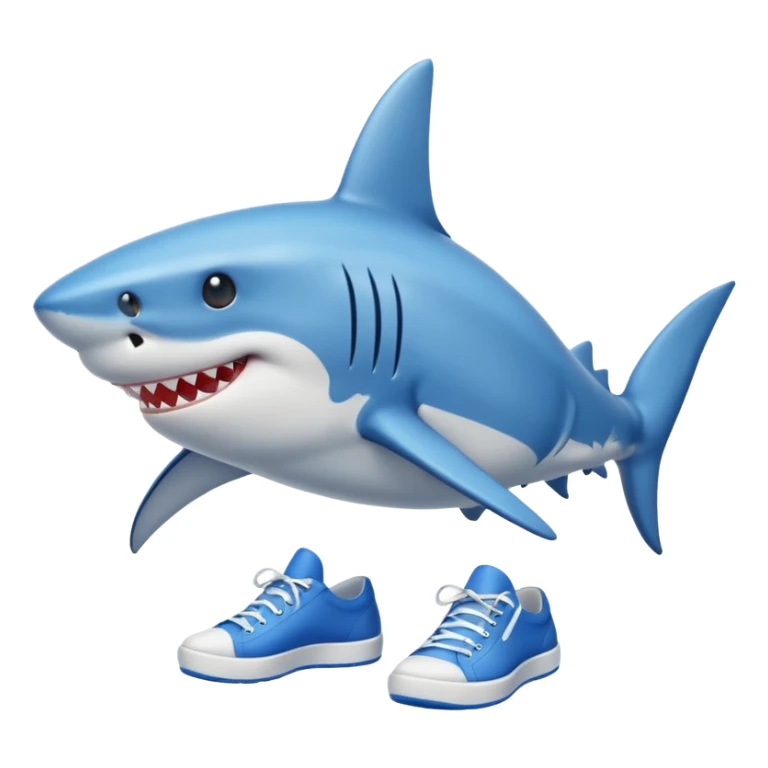 Shark with legs wearing blue shoes sticker