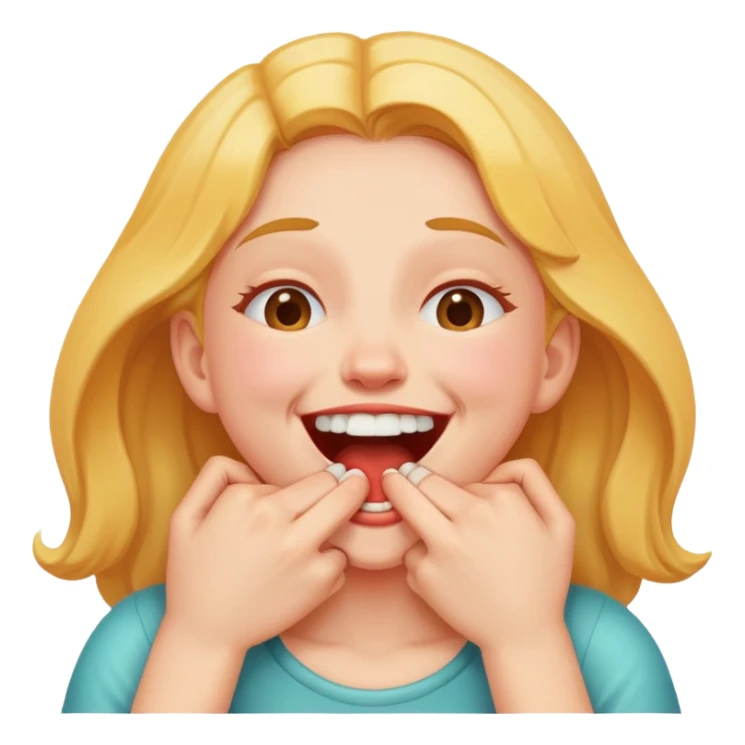 girl choking herself laughing sticker