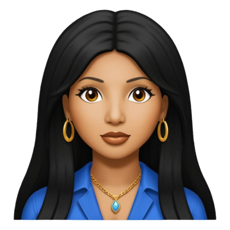 Toni Braxton with long black hair sticker