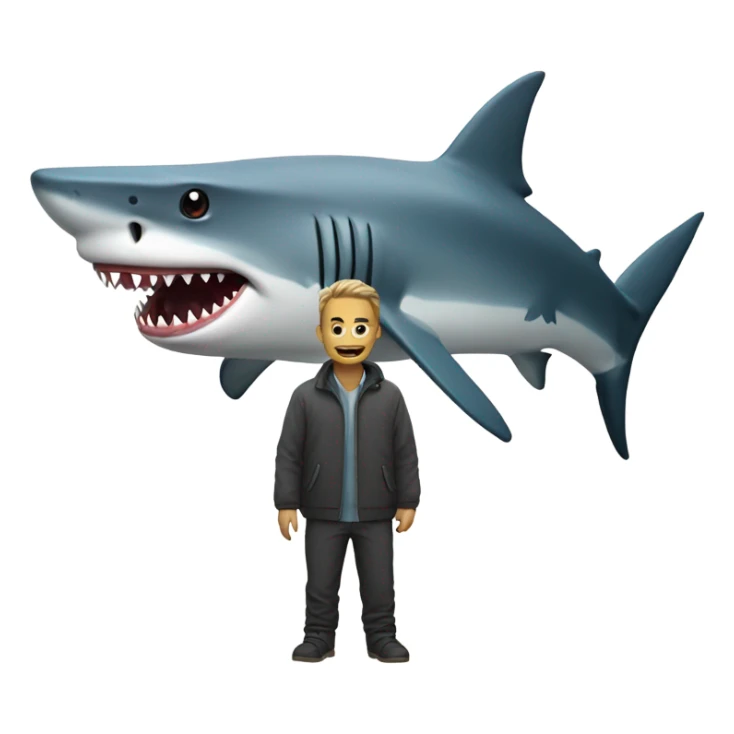 Shark with a person sticker