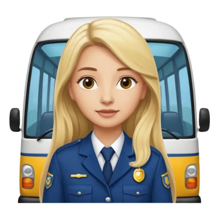 blonde long haired  woman minibus driver sticker