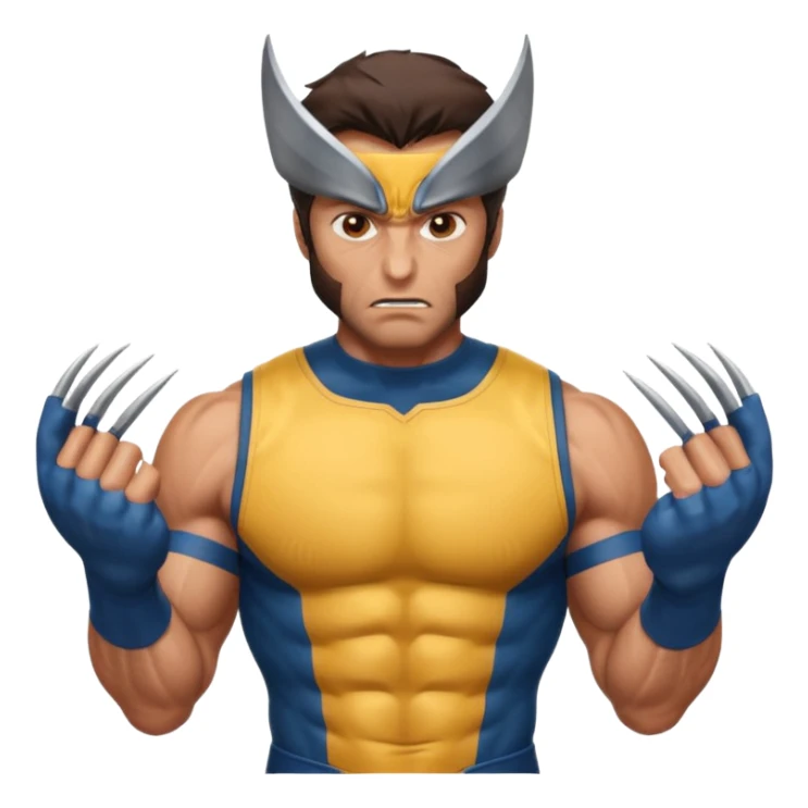 Make a brown-eyed man in a wolverine costume who wonders? sticker