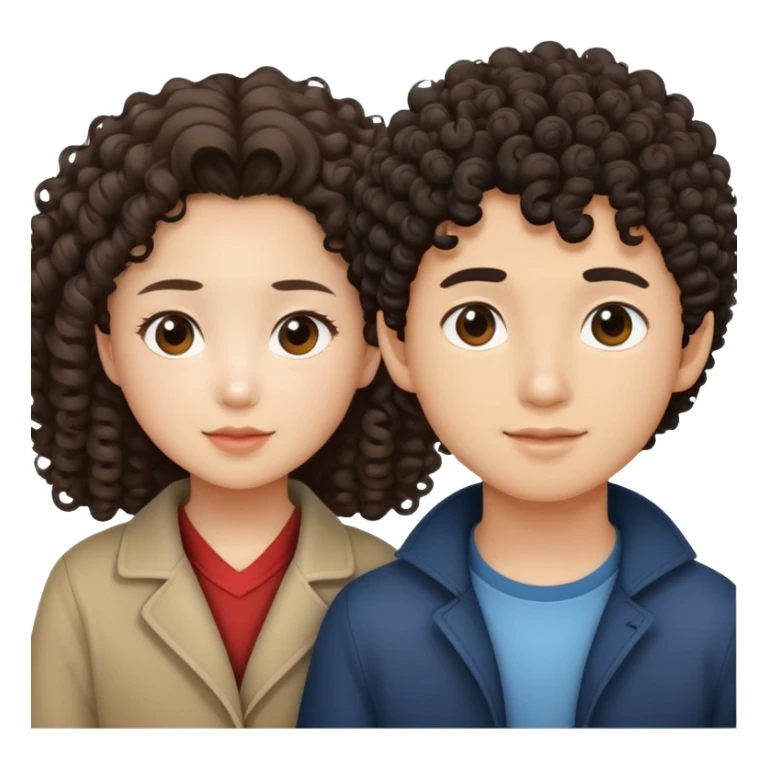 asian girl with glassed curly hair boy  sticker