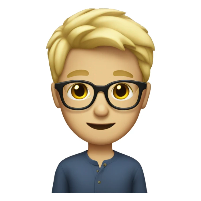 Blonde boy wearing glasses sticker