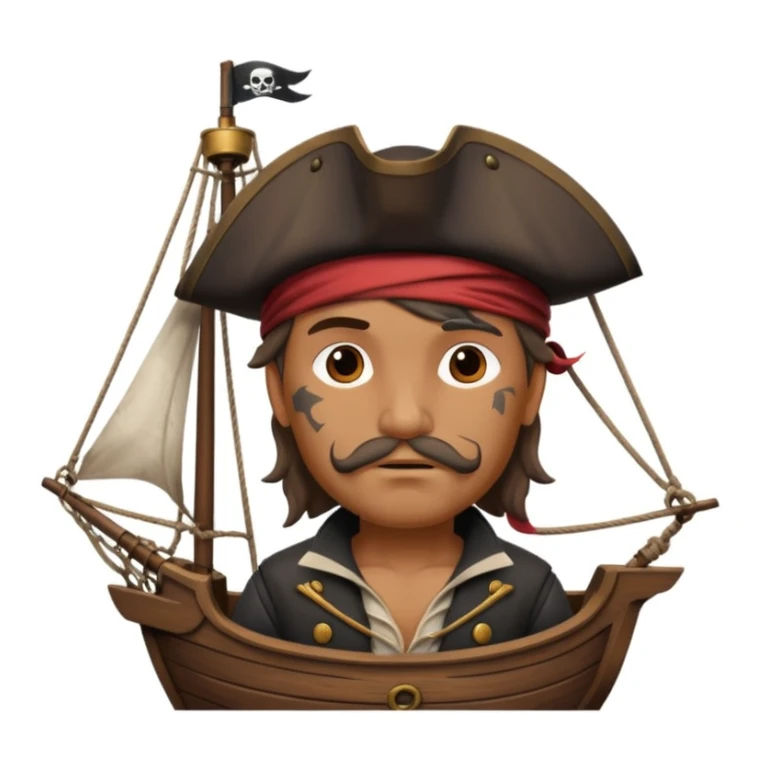 pirate sailing a ship in strome sea background sticker