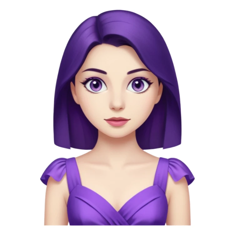 Demet özdemir as a character from game of thrones with lilac eyes and a purple dress. sticker