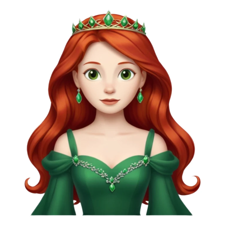 Princess Fiona human form, long red hair, elegant gown sticker