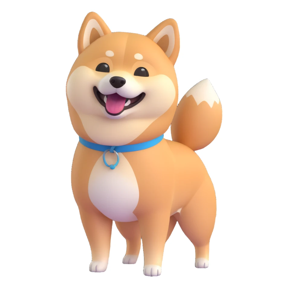 shiba inu standing, laughing sticker