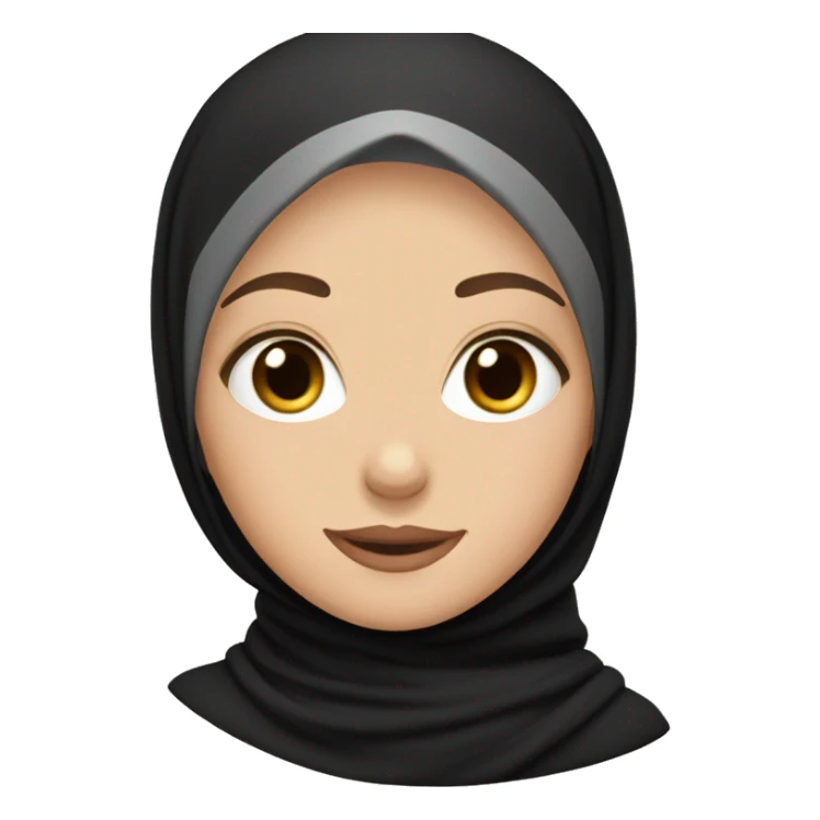 Caucasian girl with full black hijab sticker