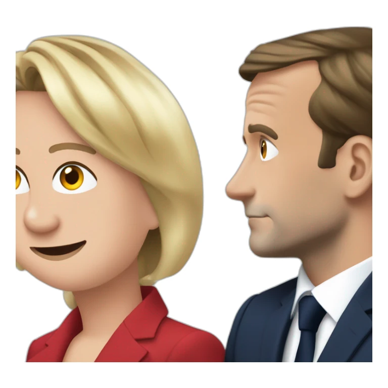 Emmanuel Macron qui embrasse Marine Lepen sticker