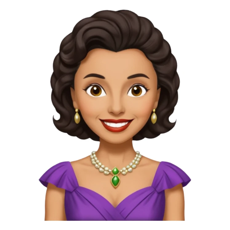 Lena Horne with dark brown hair sticker