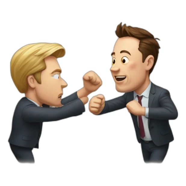 Elon musk punching mark zukkerburg sticker