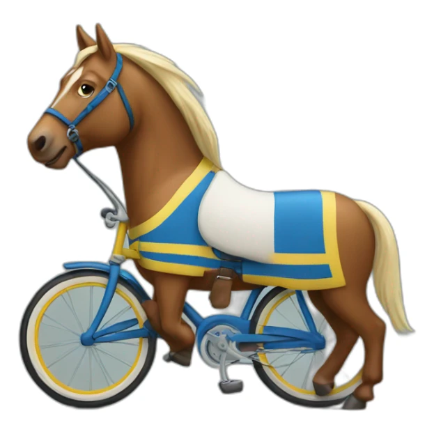 swedish horse rides a bike sticker