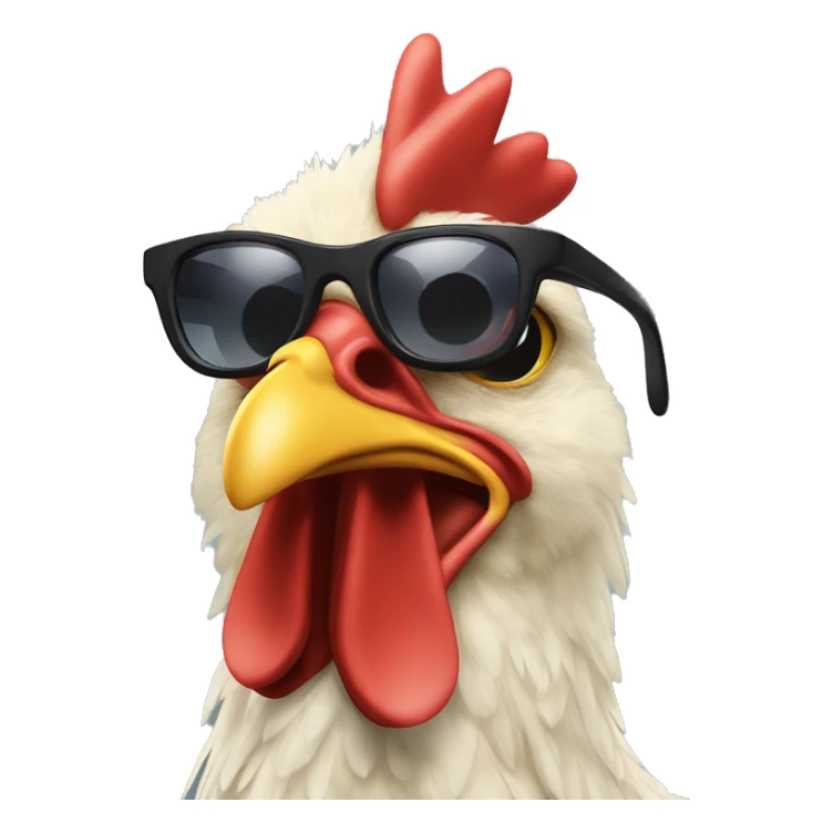 Chicken with Jordan shoes and sun glasses sticker
