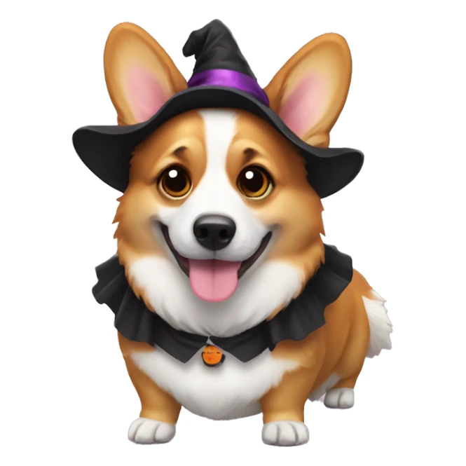 corgi in halloween costume sticker