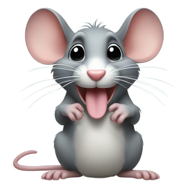 Rat with tongue out and peace sign  sticker