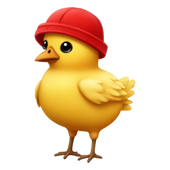 Yellow feminine chicky with eyelashes and red ushanka hat sticker