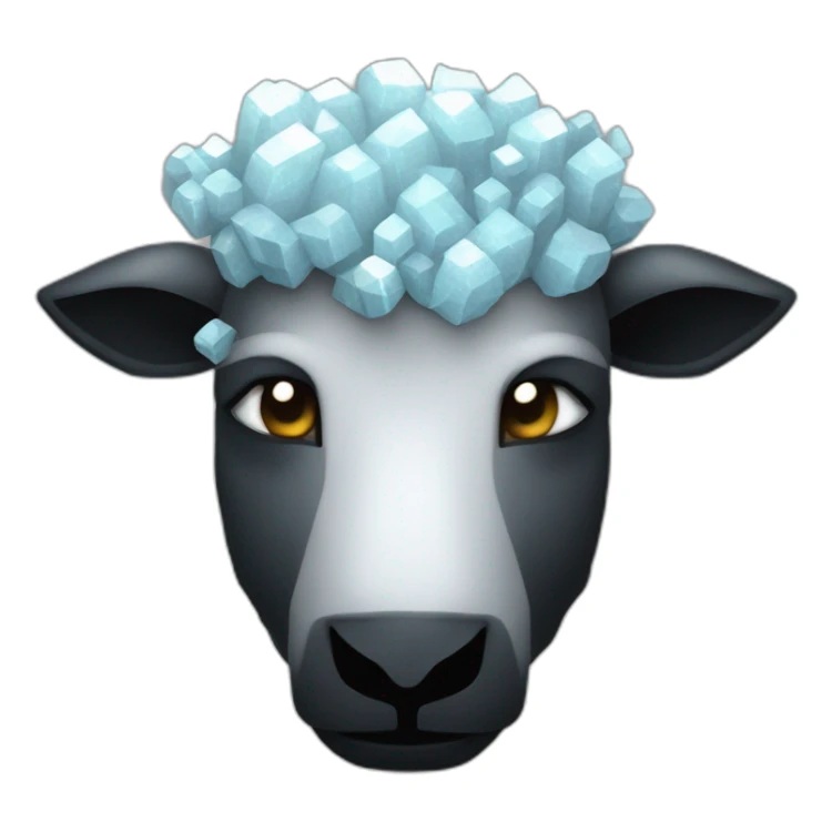 Minecraft Glitter Black Sheep Head With Diamond Horn sticker