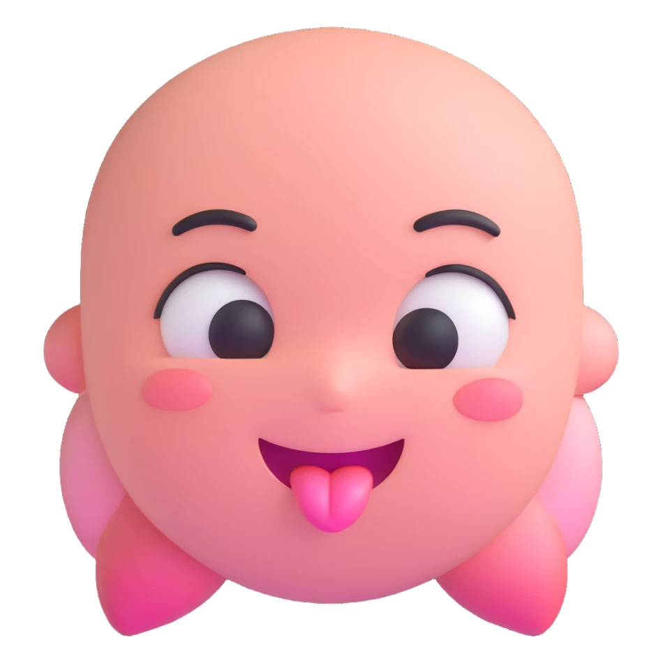 blushing face with eyes rolled up and tongue out sticker