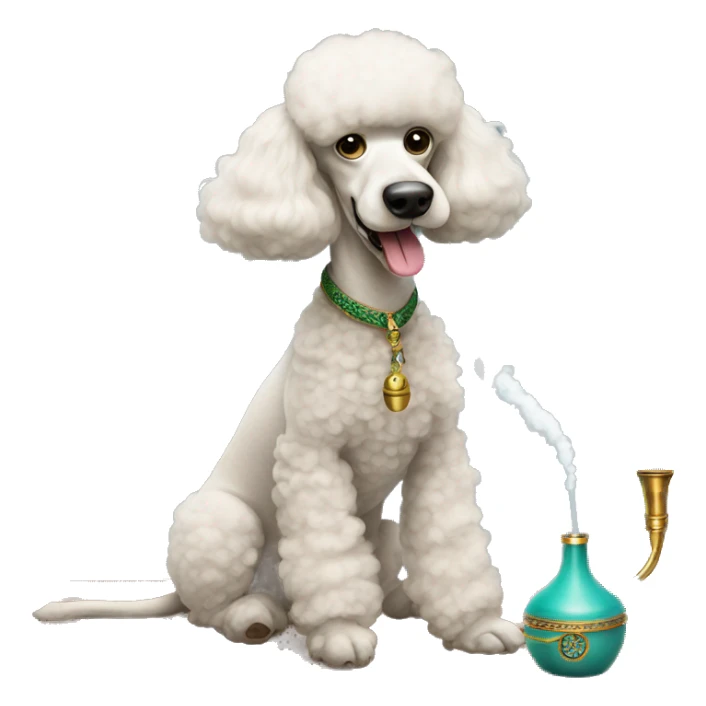 Poodles smoking a hookah  sticker