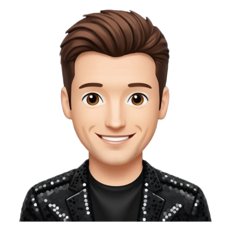 JC Chasez from 'N Sync with brown hair, black sequin outfit sticker