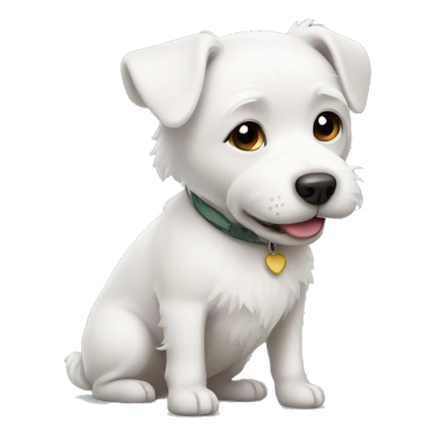 white little dog  sticker