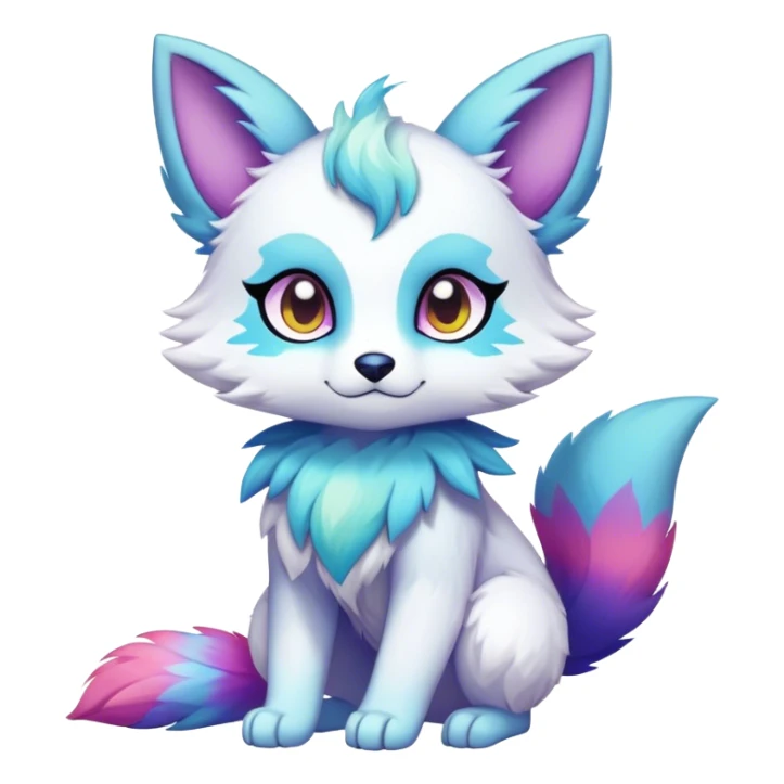 Kawaii bright fantasy ethereal anthro fursona Fakemon sticker