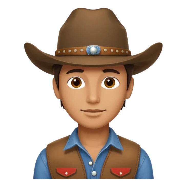 Cara de un vaquero guapo joven  sticker