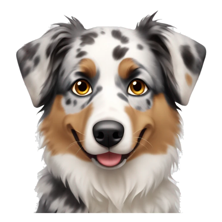 Merle Aussie shepherd with brown and blue eyes sticker