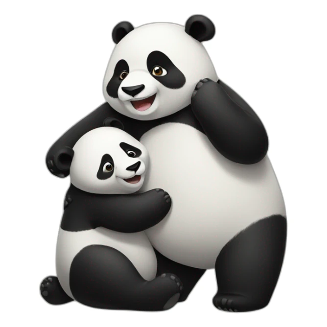 panda hug sticker