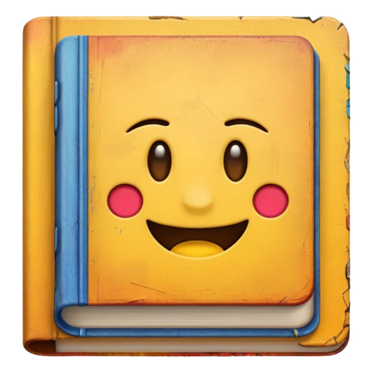 The textbook with 'Emoji' on the cover sticker