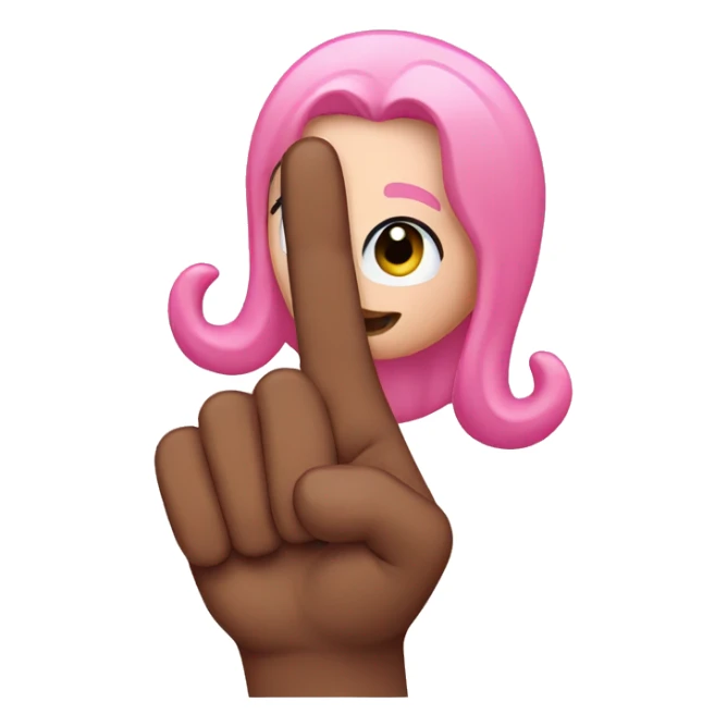 Holding up pinkie finger sticker