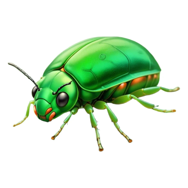 Meme-Worthy Cute Sleeping Green Bugdie Portrait Emoji, Head resting peacefully with a contented smile, showcasing a tiny, endearing build and a luxuriously smooth emerald exoskeleton, eyes shut in a serene nap, Simplified yet hilariously adorable features, highly detailed, glowing with a soft, drowsy light, high shine, relaxed and utterly lovable, stylized with an air of playful laziness, bright and heartwarming, soft glowing outline, capturing the essence of a comically sleepy insect, so meme-worthy it feels like it could instantly become the next viral sensation of adorable slumber! sticker